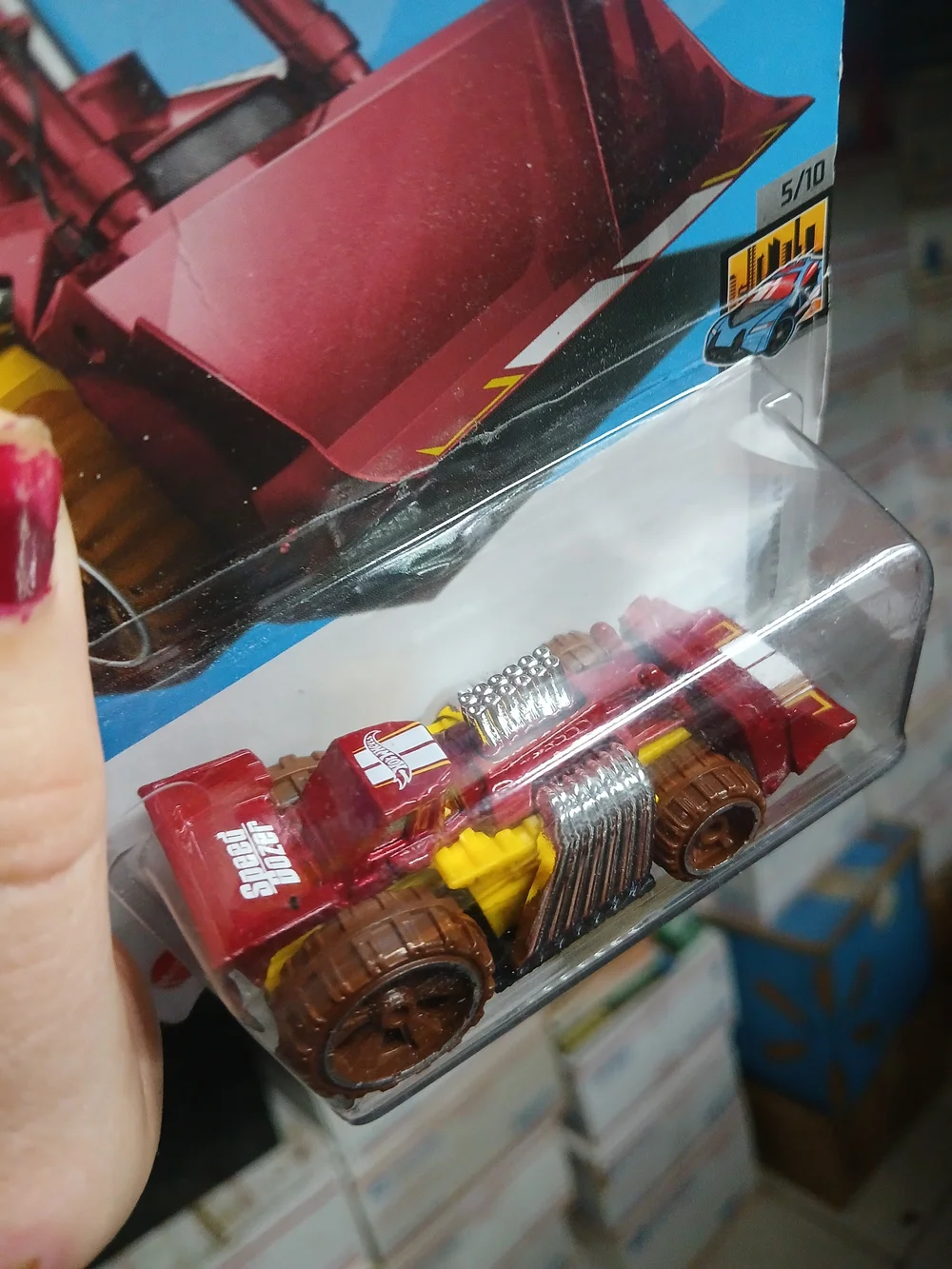 2024 Hot Wheels mainline Speed Dozer (Collector #147/250) in red from the HW Met